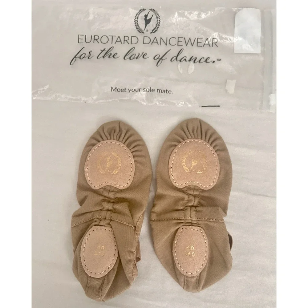 Eurotard Child Tan Assemblé‎ Split Sole Canvas Ballet Shoe A1004A Sz 4 US 34 EU